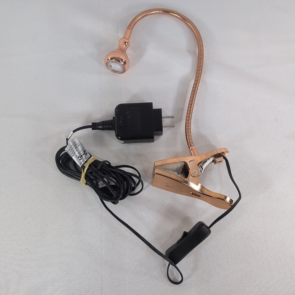 IKEA Jansjo Flexible Gooseneck Lamp Clip On Rose Gold Light Clamp Articulating